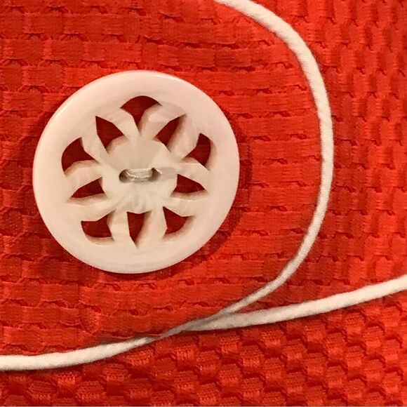 Alexandra Bartlett Orange and White Midi Dress - Picture 3 of 11